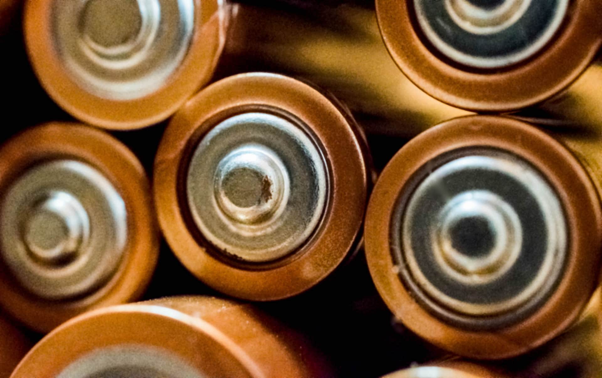 Batteries on a work surface